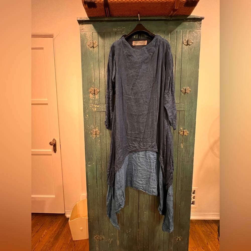 Asymmetrical Blue Dress